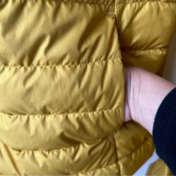 H&M  yellow down snap front lightweight puffer‎ coat M - Picture 4 of 8